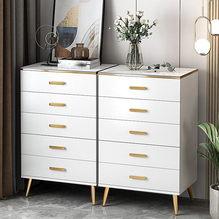 15.74" Wide Modern Accent Chest White Wooden Chest with Drawers