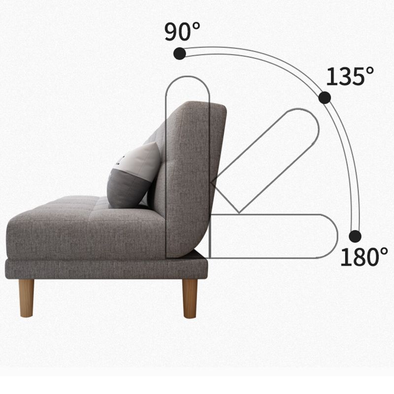 Contemporary Biscuit Back Convertible Armless Stationary Sofa
