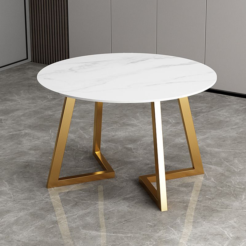 Glam 1/7 Pieces Dining Set Circular Stone Dining Table for Dining Room