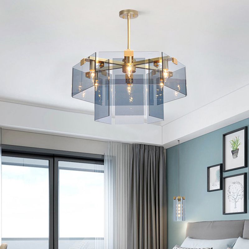 Luce lampadario in vetro camera da letto Funzione a sospensione moderna lampadario