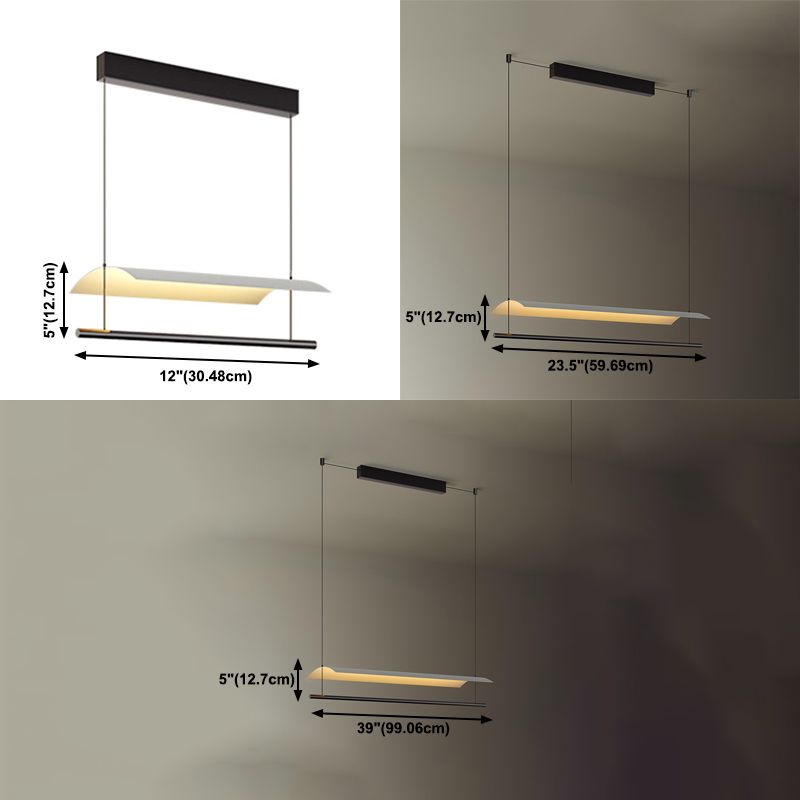 Nordic Metal Island Light Black 1 LED LED PRIGHTA para comedor