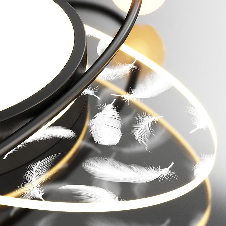 Contemporary Metal LED Flush Light Fixture Geometric Ceiling Flush Mount for Bedroom