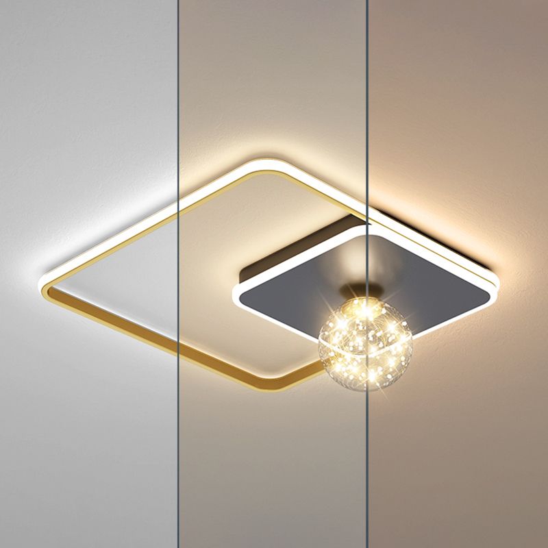 Modern Minimalist Style Geometric Flush Mount Ceiling Light Fixture Metal Flushmount Ceiling Lamp