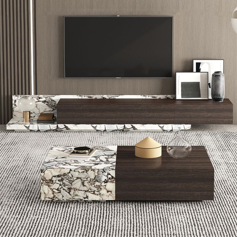 31" Wide Contemporary Cocktail Table Stone Coffee Cocktail Table