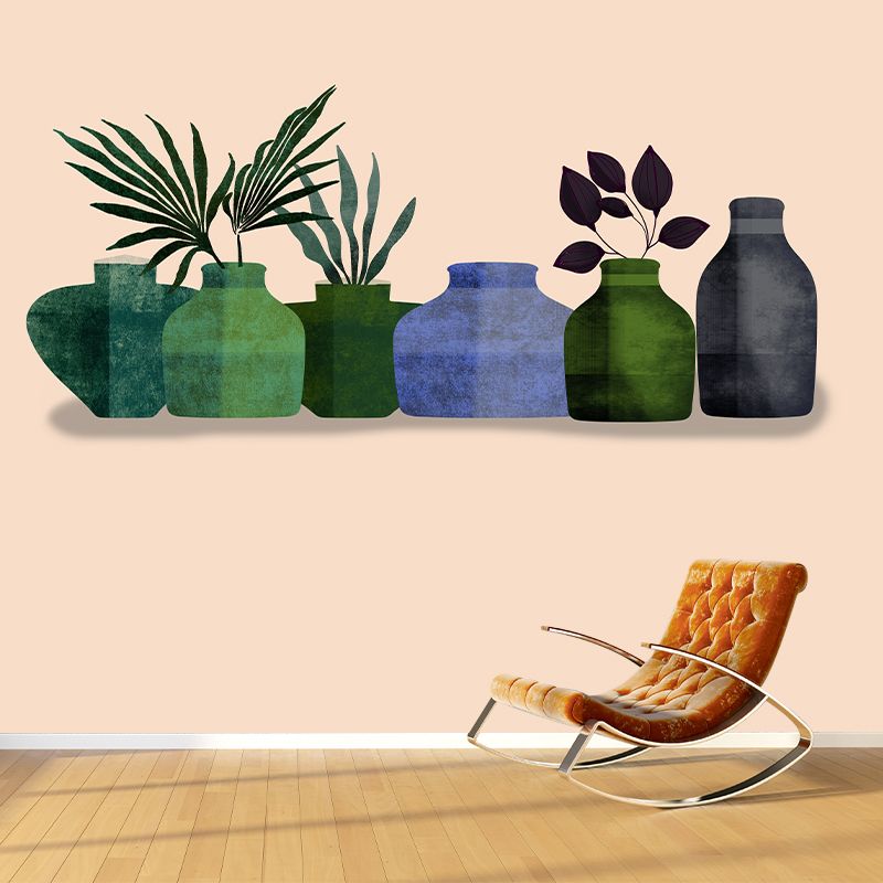 Illustration Stain Resistant Wallpaper Tropical Plant Living Room Wall Mural