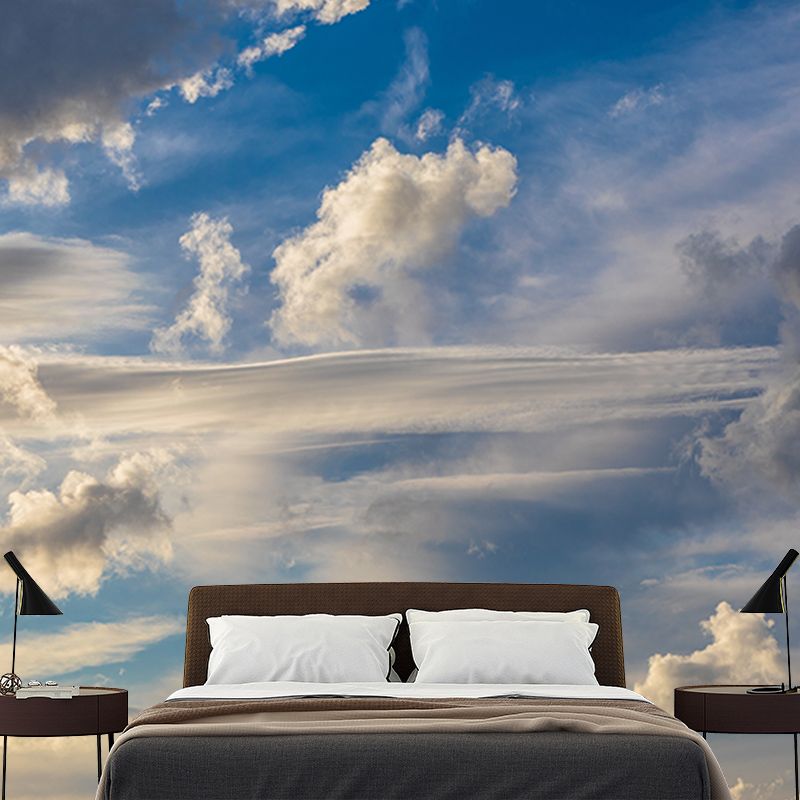 Beautiful Sky View Murals Stain-Resistant Wall Covering for Sitting Room