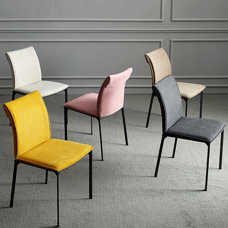 Silla de comedor de estilo moderno, sillas laterales sin brazos de comedor de metal para cocina