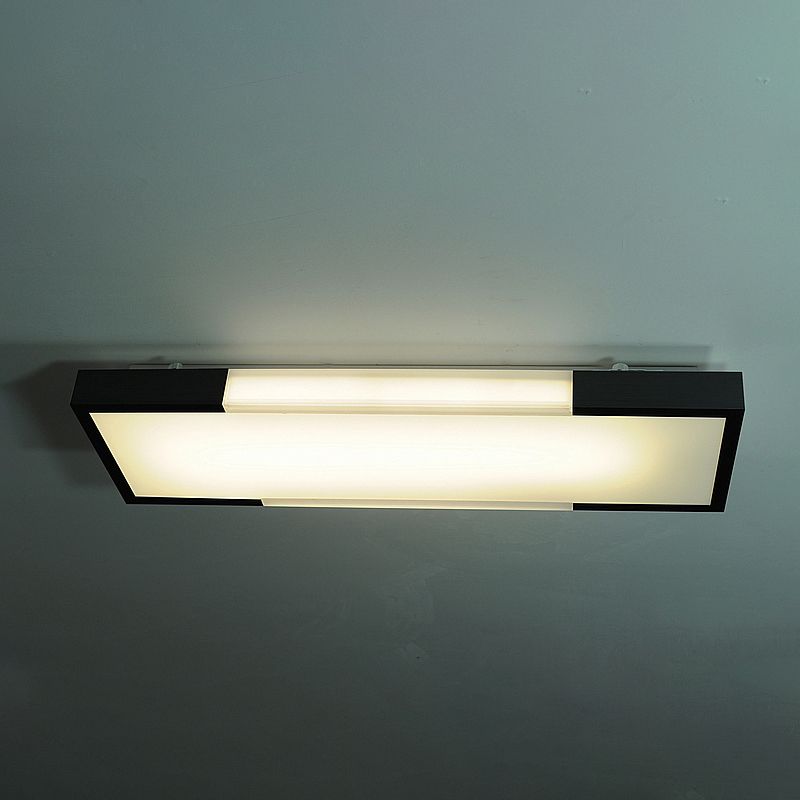 Lámpara empotrada rectangular Simplicity de 8"/15" de ancho, lámpara empotrada Led de metal de 24,5"/35,5" de largo para guardarropa en negro/plata