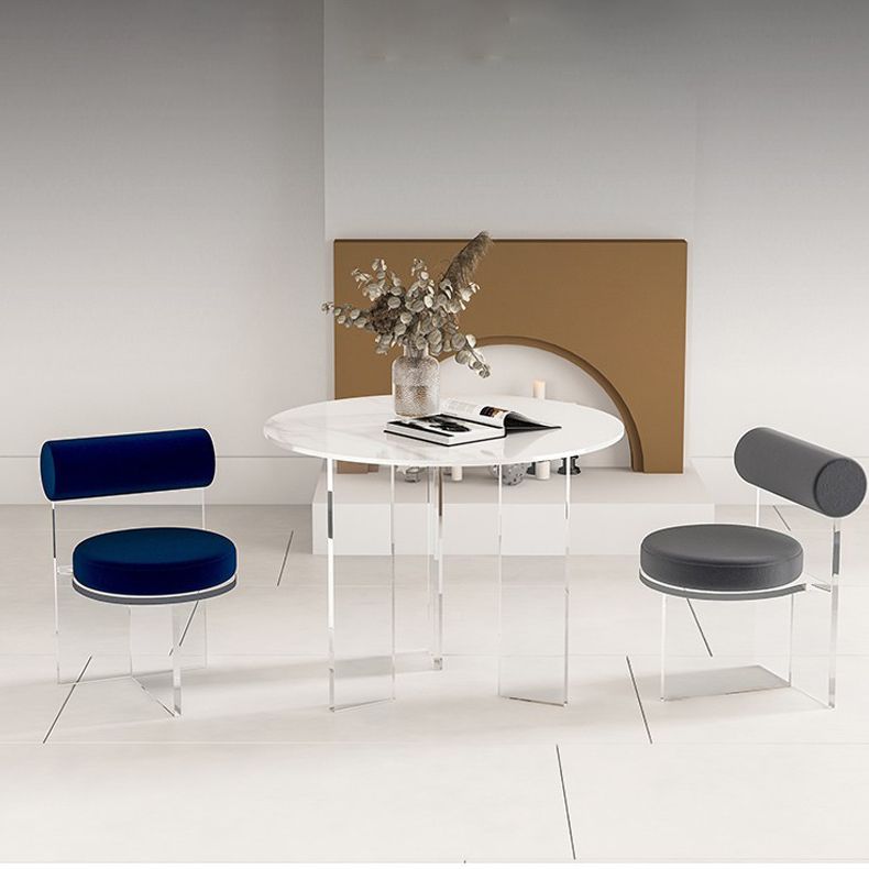 Modern 1/2/3/5 Pieces Dining Set Round Stone Dining Table for Cafe