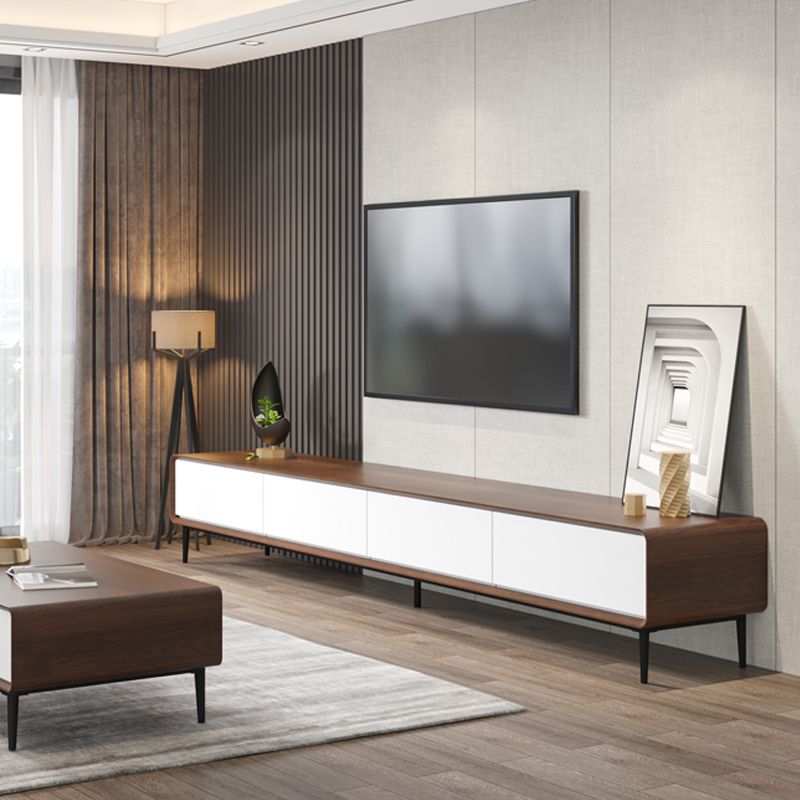 Scandinavian TV Stand Manufactured Wood Enclosed Storage TV Console