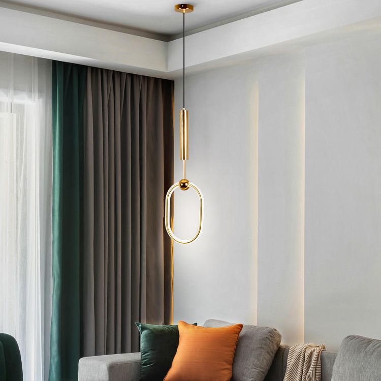 Zeitgenössische Metallhängnisbeleuchtung 1 Leuchtanhänger Beleuchtung in Gold