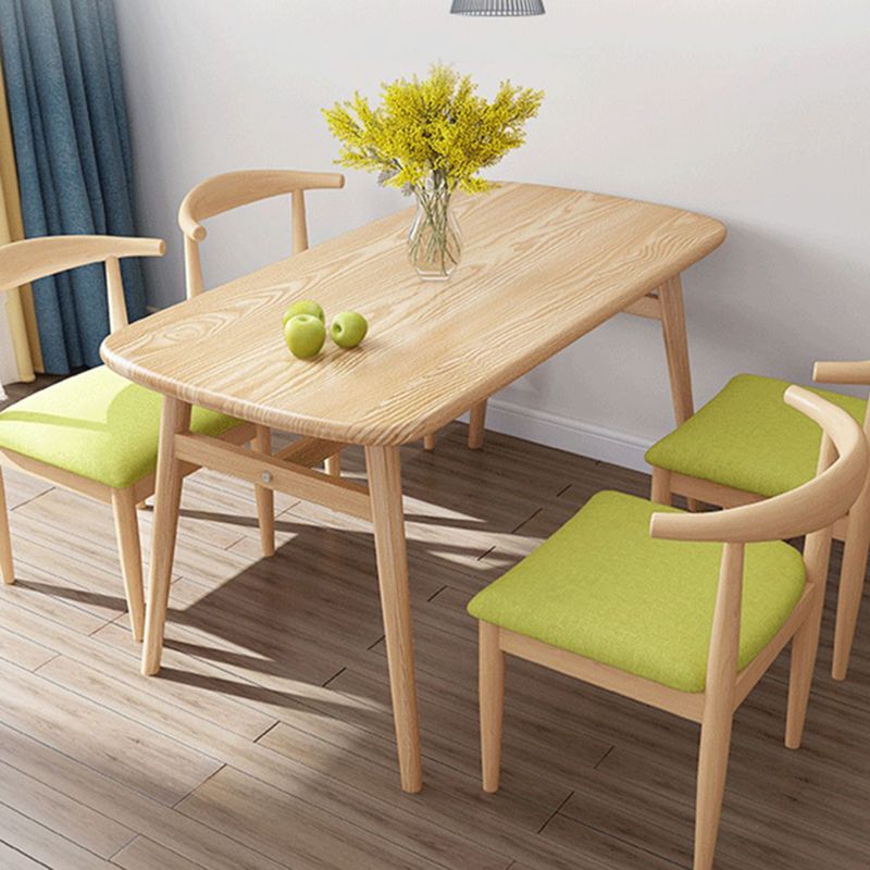 Contemporary Rectangular Wooden Dining Table with Trestle for 2-4 People