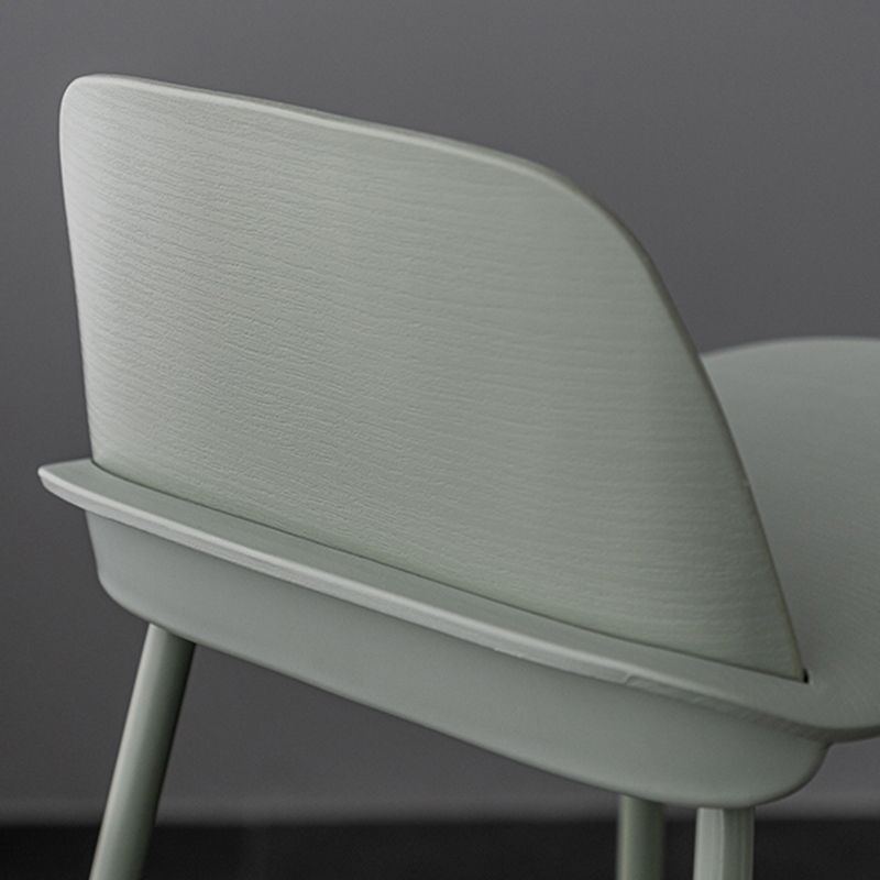 Rectangular Modern Plastic Bar Stool Backrest Footrest Counter Stool with Iron Legs