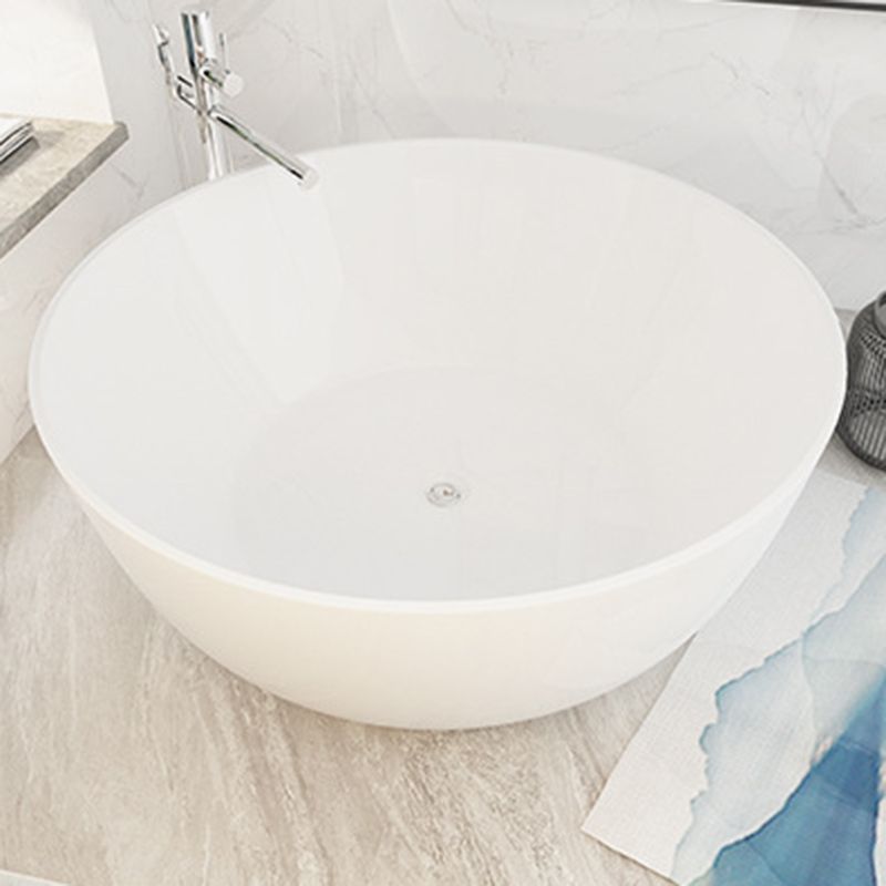 Acrylic Round Tub Soaking Freestanding Bathtub , 23.62-inch Tall