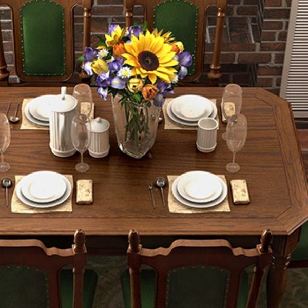 7 Piece Dining Table Sets Rectangle Solid Wood Dining Room Furniture Set