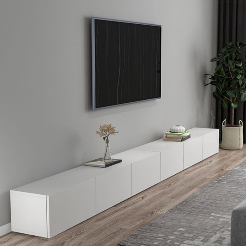 Scandinavian Enclosed Storage TV Media Console Wood Stand Console for Living Room