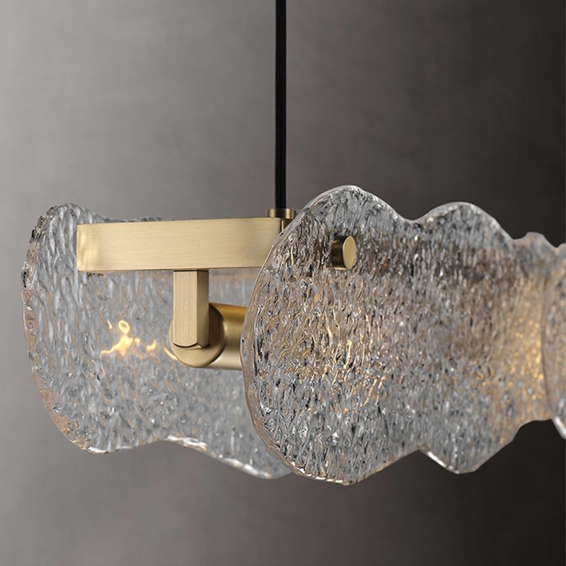 Accesorio de iluminación colgante sombreado Simplicidad Cenina de vidrio Luz de techo de la isla en oro