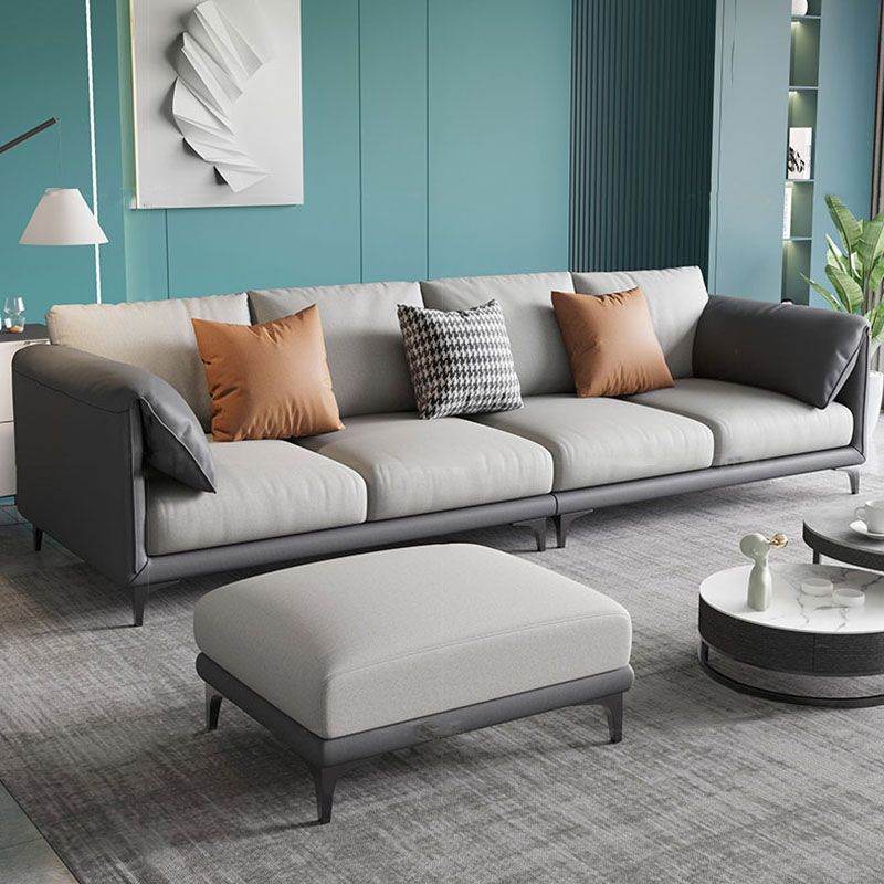 Stain Resistant Stationary Faux Leather Pillow Top Arm Standard Sofa