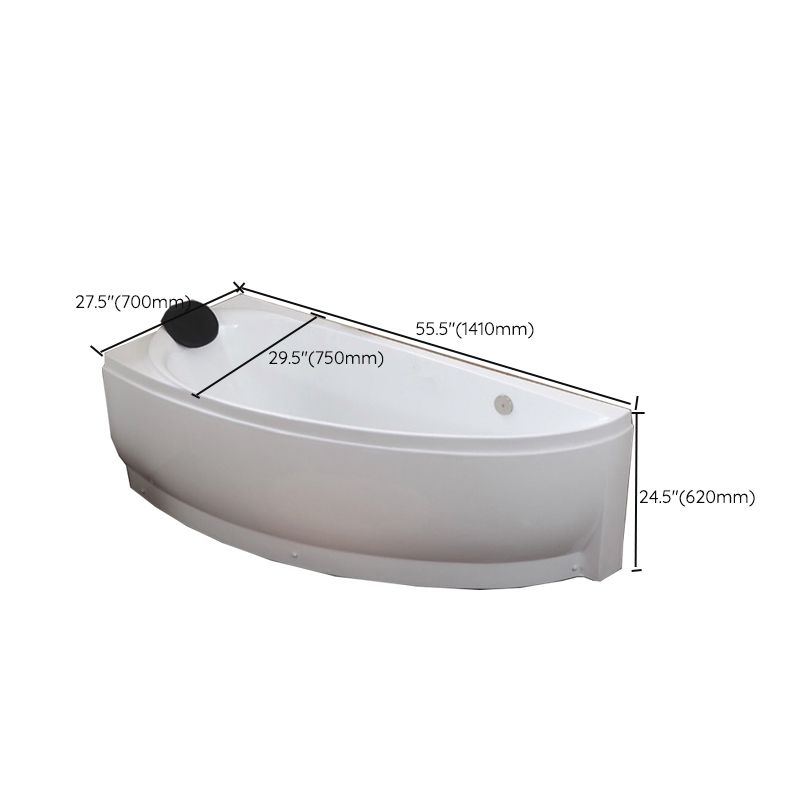 Modern Acrylic Corner Bathtub Soaking/Whirlpool Back to Wall Bathtub
