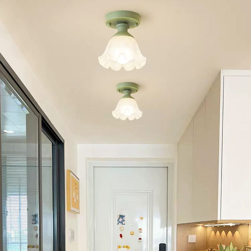 Nordic 1 Light Ceiling Light Glass Flush Mount Ceiling Light Fixture for Bedroom