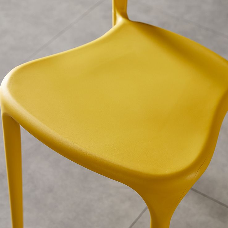 Contemporary Side Chair Stacking Dining Colorful Plastic Armless Chairs for Dining Room