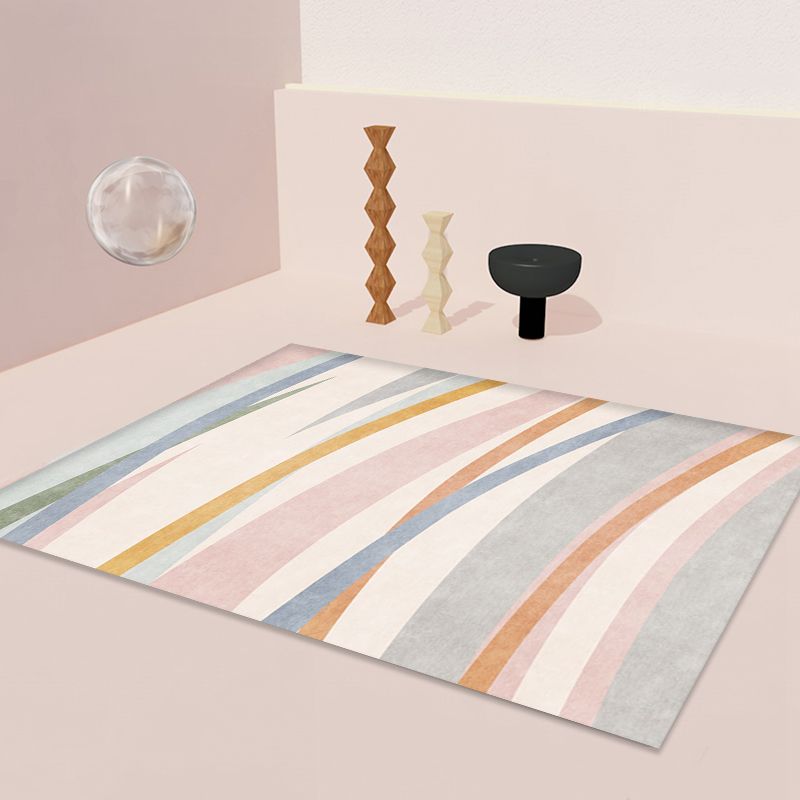 Colorblock Rug Polyester Modern Rug Washable Anti-Slip Pet Friendly Area Rug for Living Room