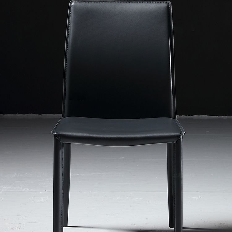 Industrial Side Chair Solid Back Metal Dining Chair for Indoor