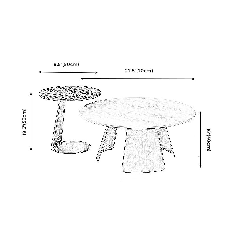 Contemporary Coffee Table Round Faux Marble Cocktail Table