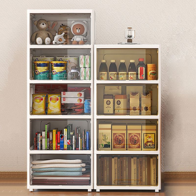 5-Door Storage Cabinet with Legs Contemporary Non-Hanging Armoire