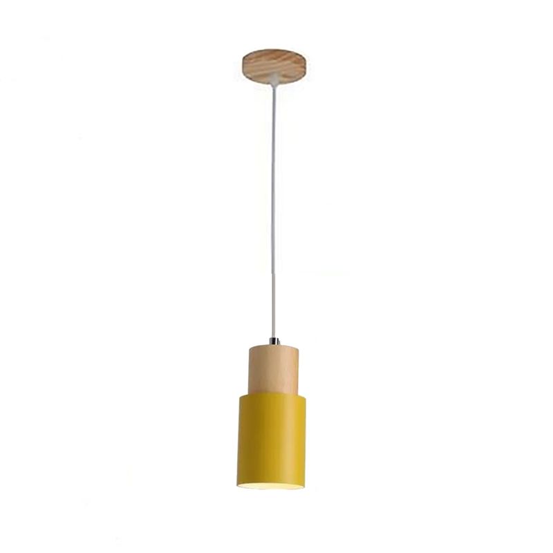 1 Light Modern Pendants Light Fixtures Cylinder Hanging Light for Living Room