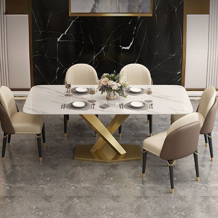 Modern Sintered Stone Dining Table Set 1/2/5/6/7 Pieces Dining Set for Home Use