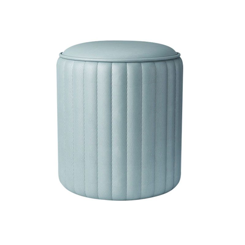 Whole Colored Ottoman Cylinder Shape Stain Resistant Faux Leather Ottoman