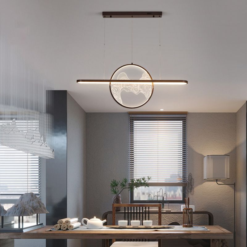 Modern Geometric Pendant Lighting Metal 2-Light Island Pendant Lights