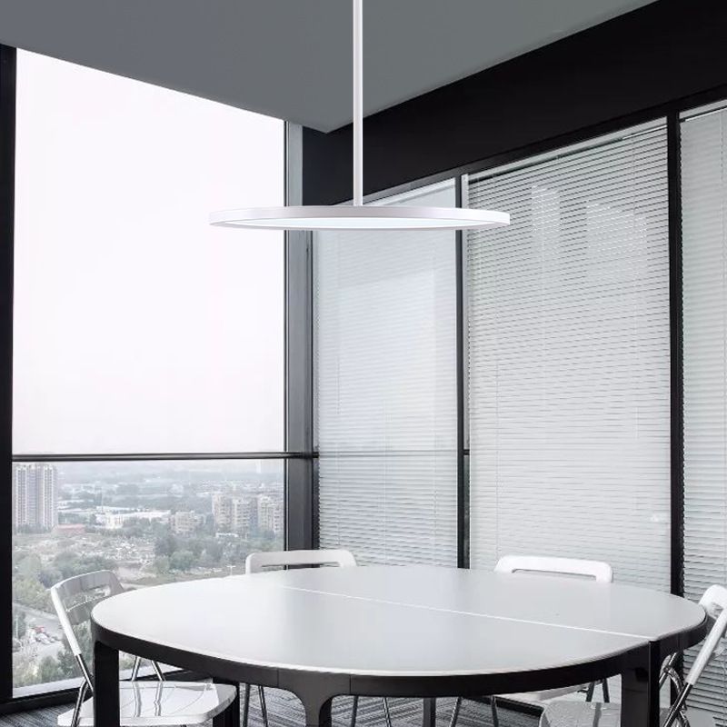 1 Light Round Suspension Pendant Modern Style Metal Down Lighting