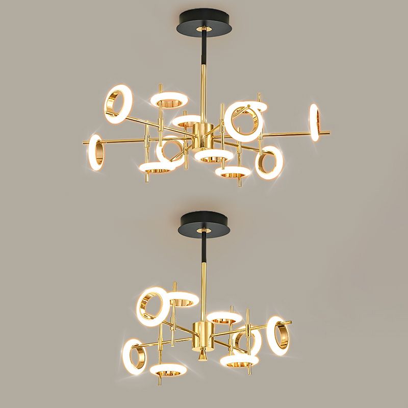 Style moderne simplicité lustre LED Light acrylique Pendant le pendentif rond pour le salon