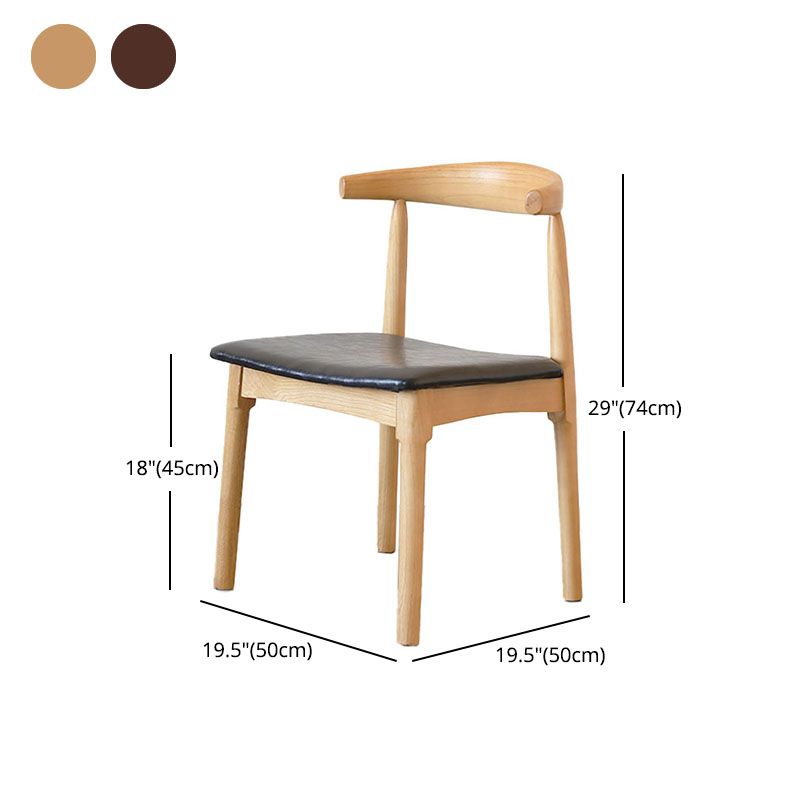 PU Leather Dining Chairs Industrial Design Open Back Dining Side Chair