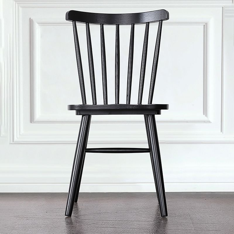 Contemporary Slat Back Stacking Chair Solid Wood Side Chair for Home