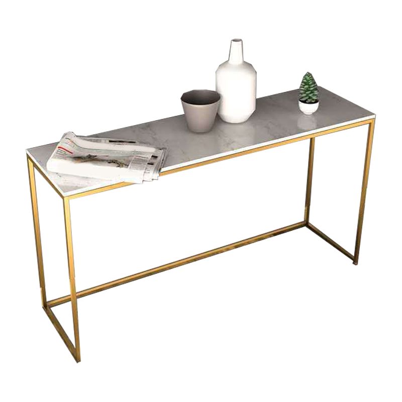 Glam Marble Console Sofa Table Gold Frame Accent Table for Hall