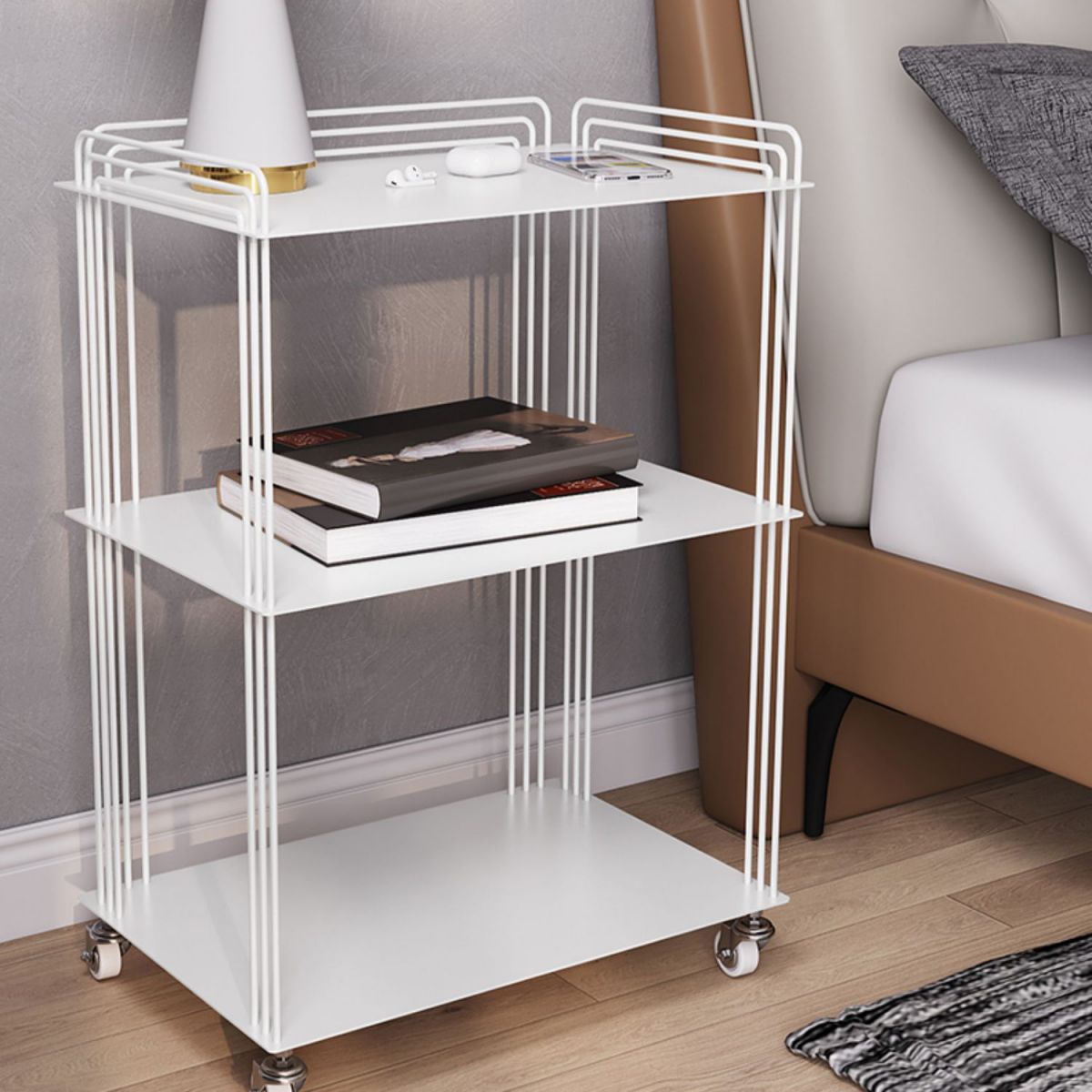 Scandinavian Geometric Bookcase Metal Shelves Included Bookshelf,26" H x 11.8" W