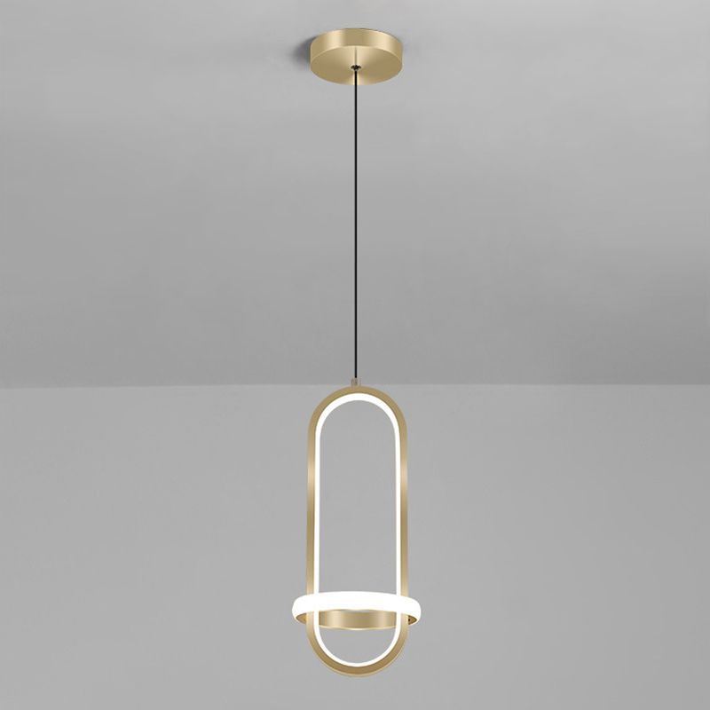 Oval Aluminium Ceiling Pendant 47"Suspension Wire Ceiling Pendant Light for Bedside