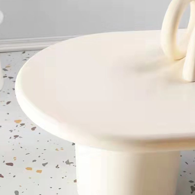 Solid Wood Coffee Table White Minimalist Coffee Table for Living Room