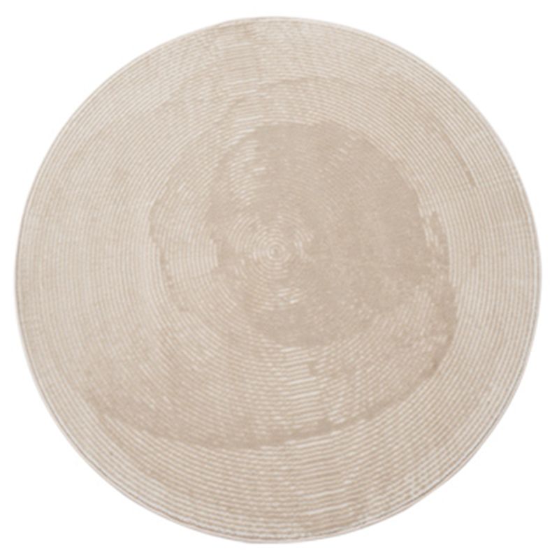 Round Shade Tribal Diamond Rug Beige Polyester Carpet Stain Resistant Rug