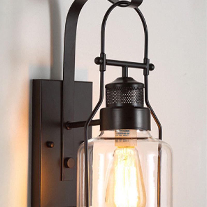 Cylinder Shape Wall Lamp Industrial Style Metal 1 Light Wall Sconce for Living Room