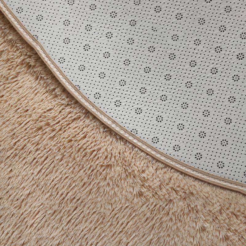 Plush Round Rug Area Rug Polyster Non-Slip Backing Washable Carpet for Bedroom