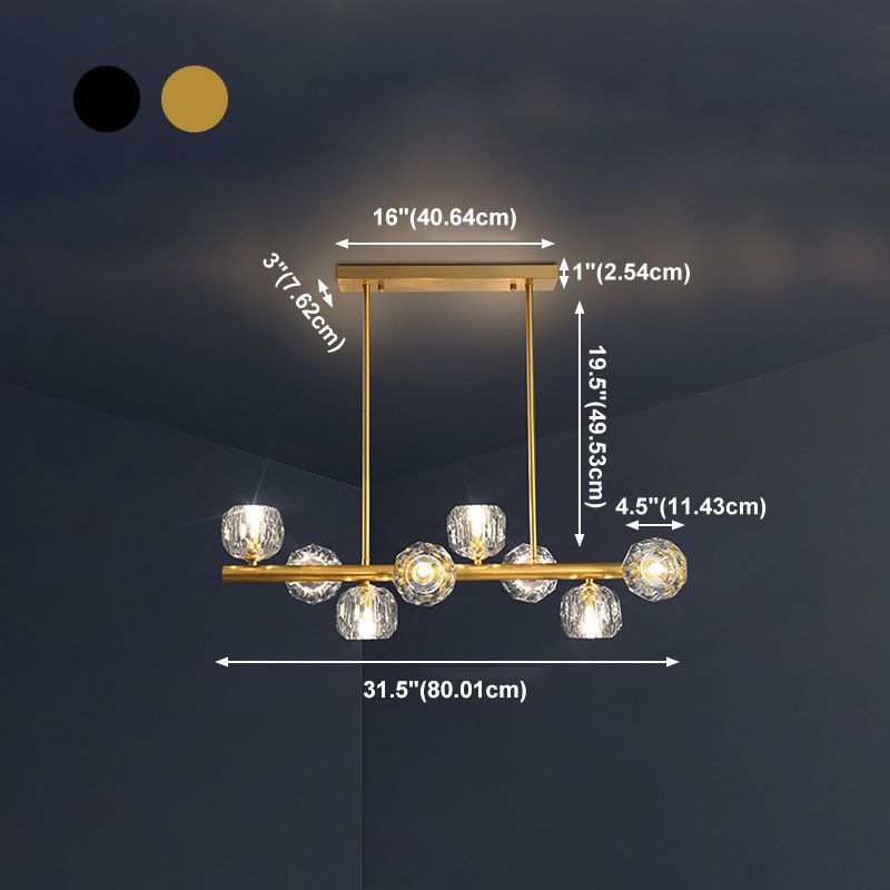 Nordic Dining Island Light Kitchen Crystal Ceiling Hanging Light Fixture
