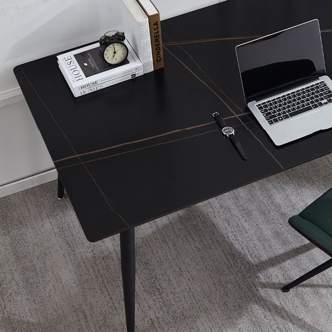 Rectangular Contemporary Writing Desk Parsons Office Desk with Metal Legs