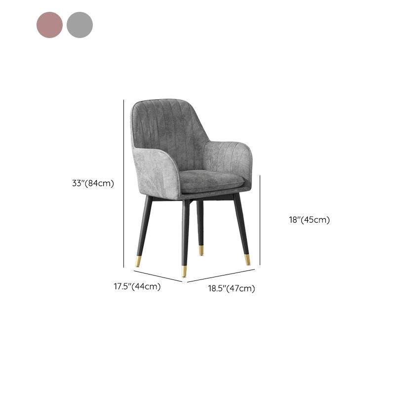 Glam Upholstered Arm Chair Velvet Parsons Dining Chair for Dining Room