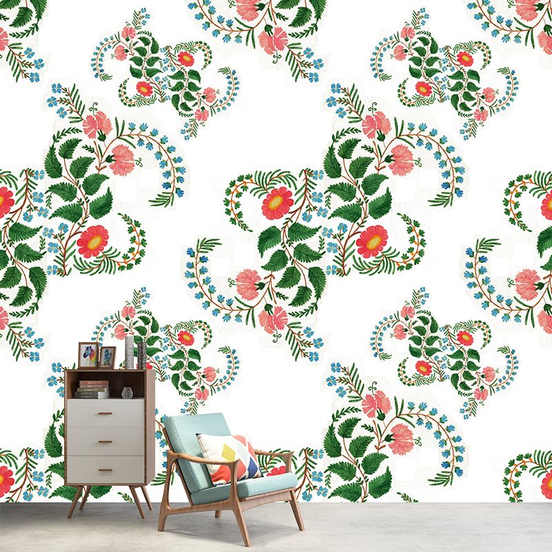 Washable Mural Wallpaper Plants Illustration Indoor Wall Mural