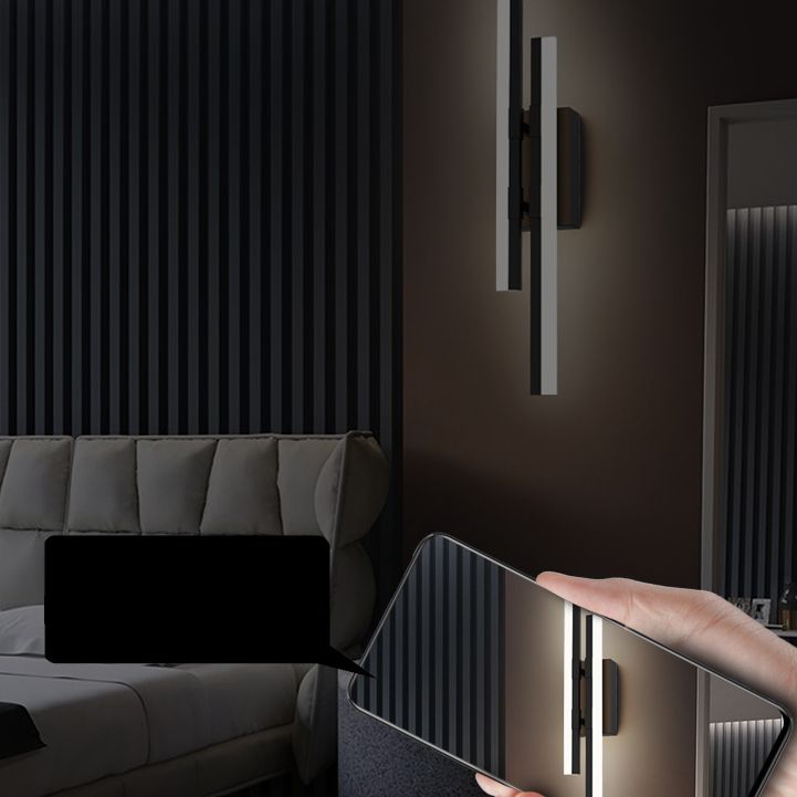 2-Lights Linear Wall Sconce Nordic Minimalist Style Aluminum Sconce Wall Light