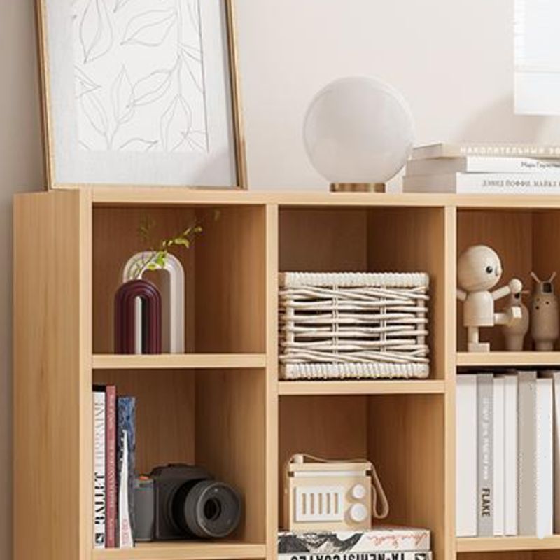 Standard Closed Back Bookshelf Engineered Wood Scandinavian Bookcase